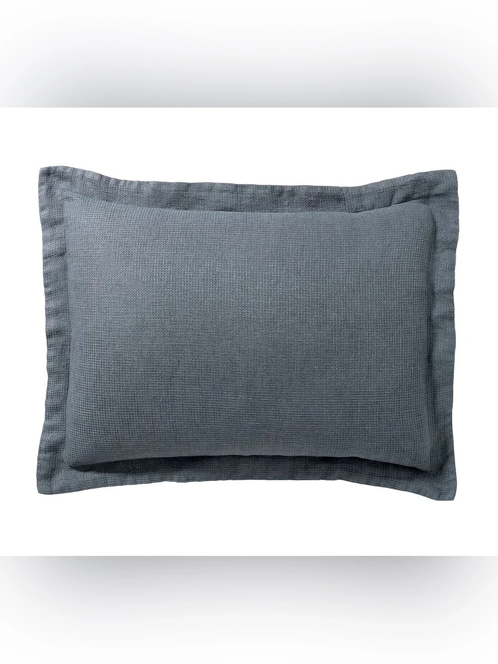 Pottery Barn Steel Blue Standard Belgian Flax Linen Waffle Weave 1-Sham 26
